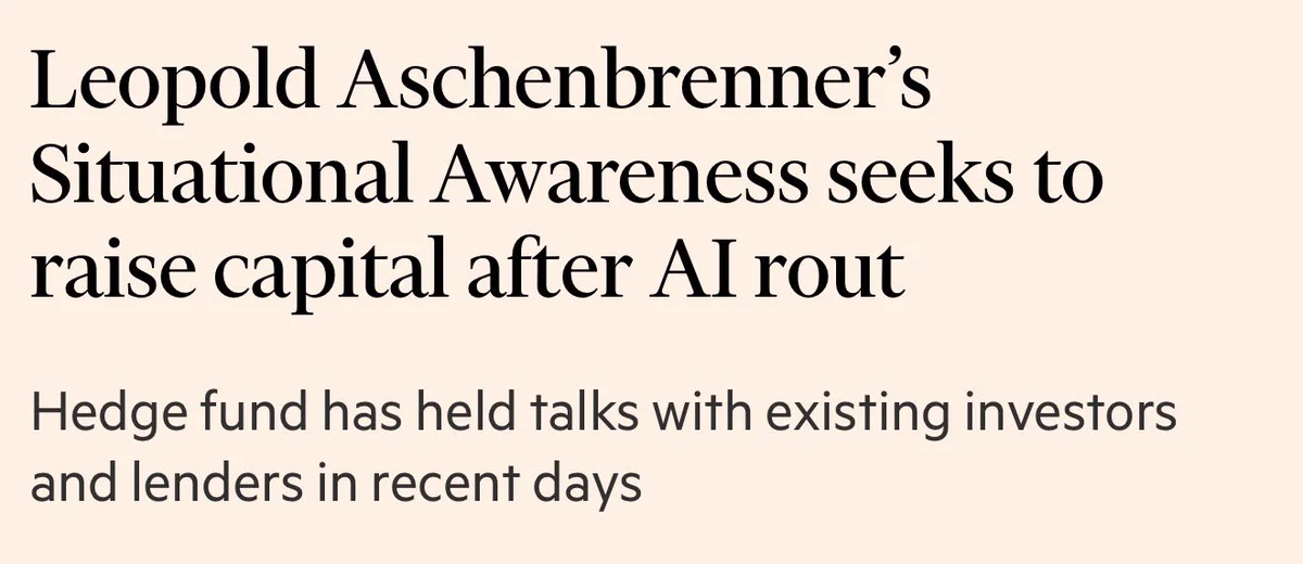 Leopold Aschenbrenner ระดมทุน Situational Awareness ท่ามกลางตลาดปรับฐาน